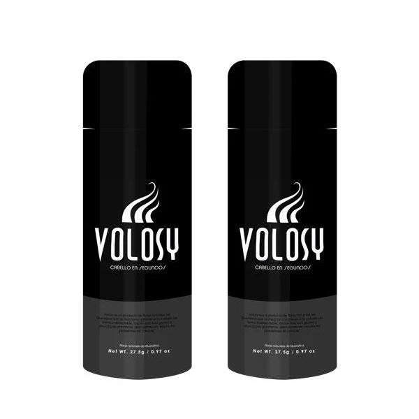 A) 2 pieces of Volosy hair thickening fibers 27.5 gr, / 0.97 oz. each one, lasts 3 to 4 months (FREE SHIPPING TO ALL U.S.A)