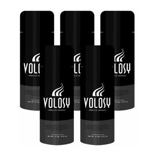 E) 5 pieces of Volosy hair thickening fibers 27.5 gr, / 0.97 oz. each one, lasts 7.5 to 10 months (FREE SHIPPING TO ALL U.S.A)